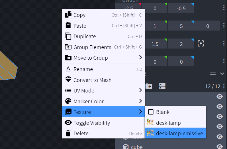 Apply emissive texture to model