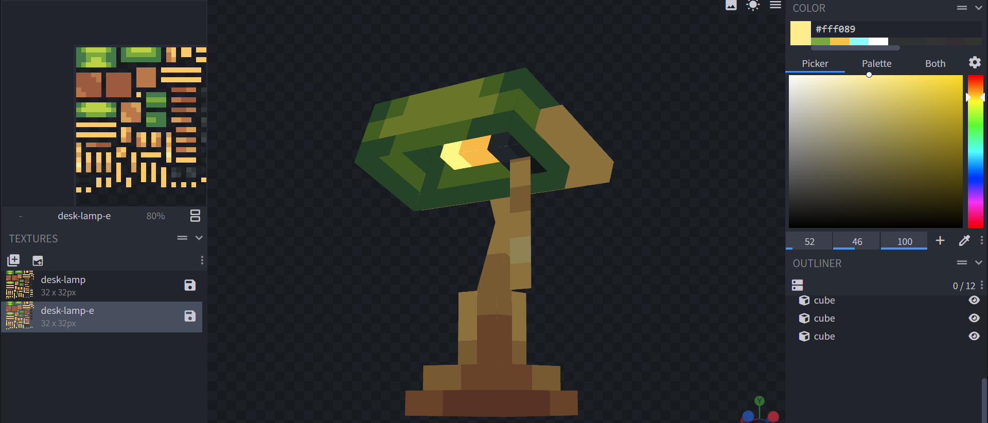 In-Blockbench emissive texture