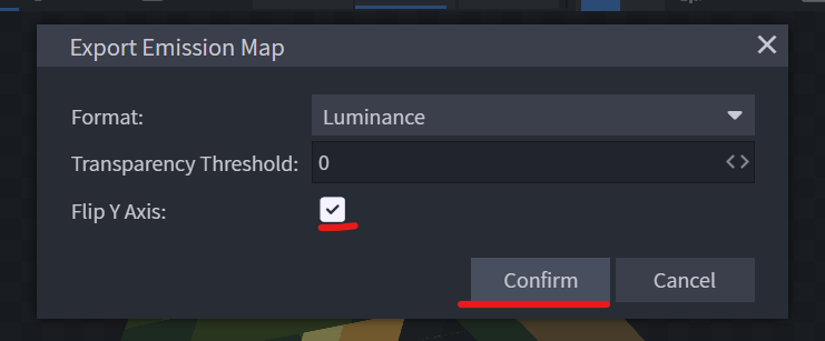 Emission settings
