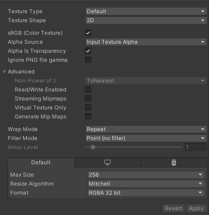 Configuring material options in Unity